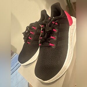 Adidas Black and Pink Athletic Shoes